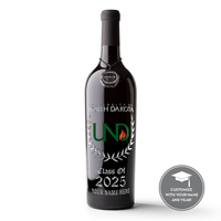 University of North Dakota Custom Alumni Etched Wine