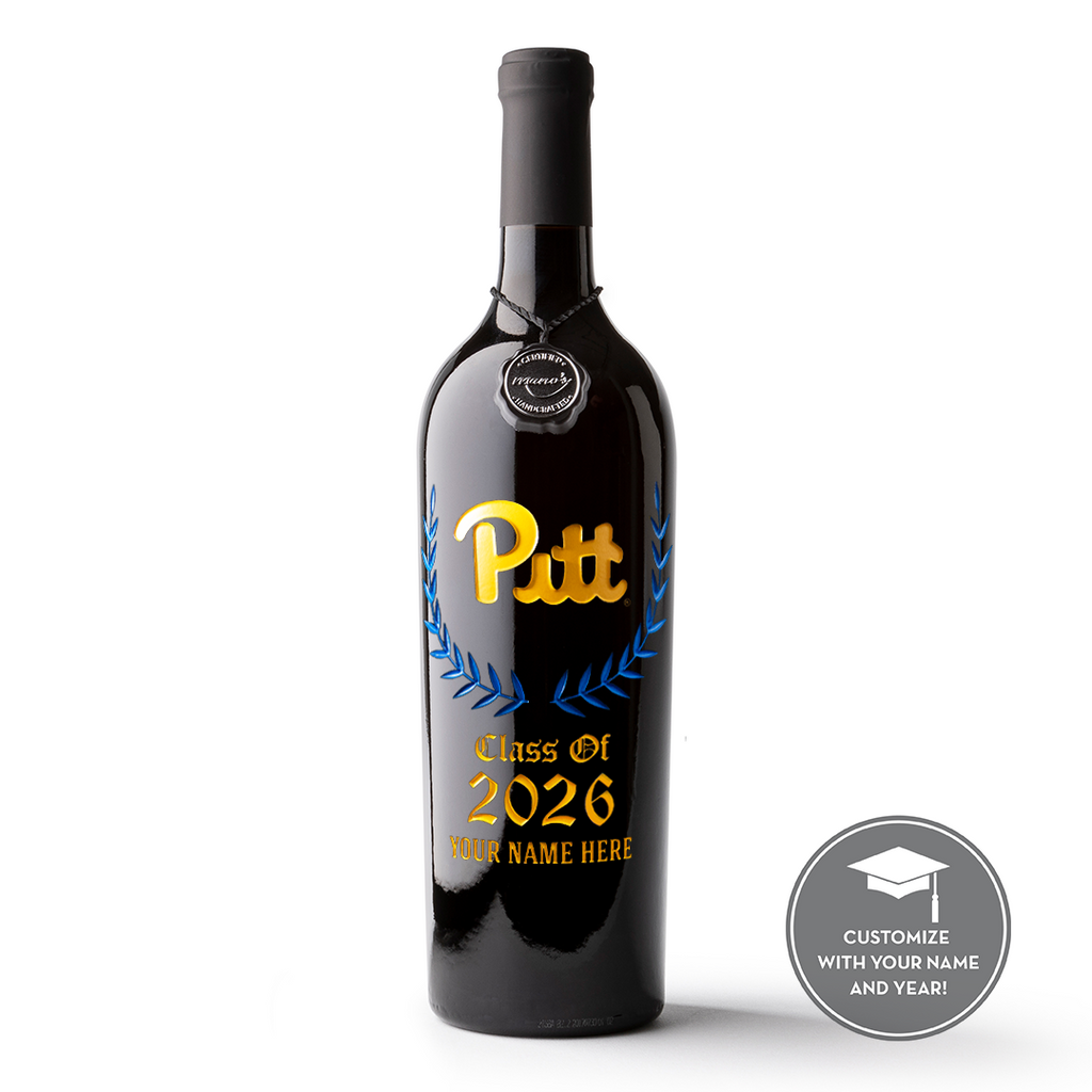 University of Pittsburgh Custom Alumni Etched Wine