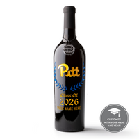 University of Pittsburgh Custom Alumni Etched Wine