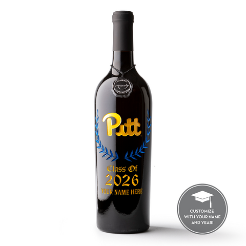 University of Pittsburgh Custom Alumni Etched Wine