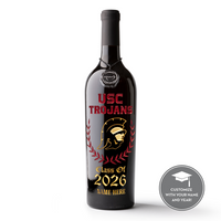 USC Custom Graduate Etched Wine