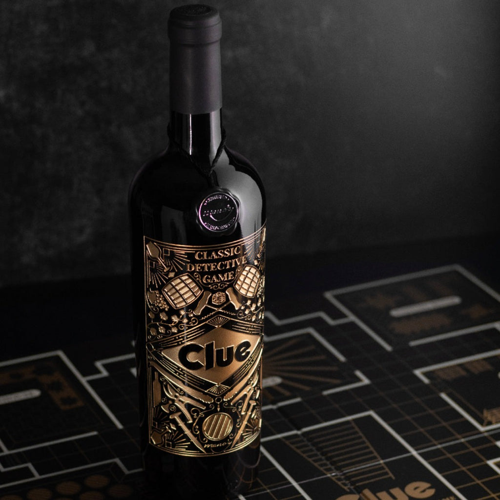 Clue Murder at the Winery Etched Wine Bottle