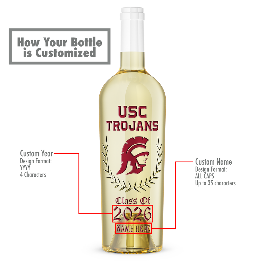 USC Custom Graduate Etched Chardonnay