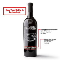 Talladega Speedway Custom Name Etched Wine