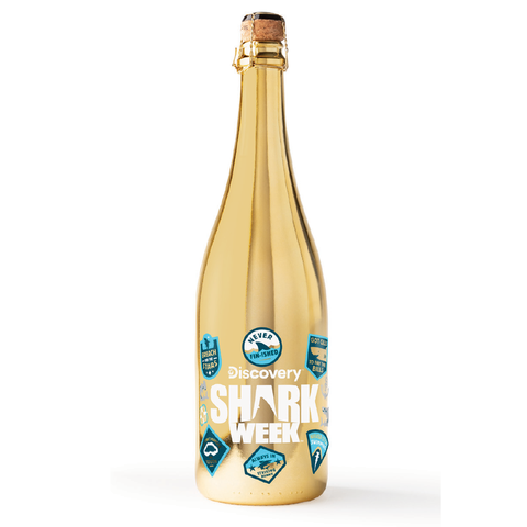 2024 Discovery Shark Week Badges Metallic Gold Bubbly
