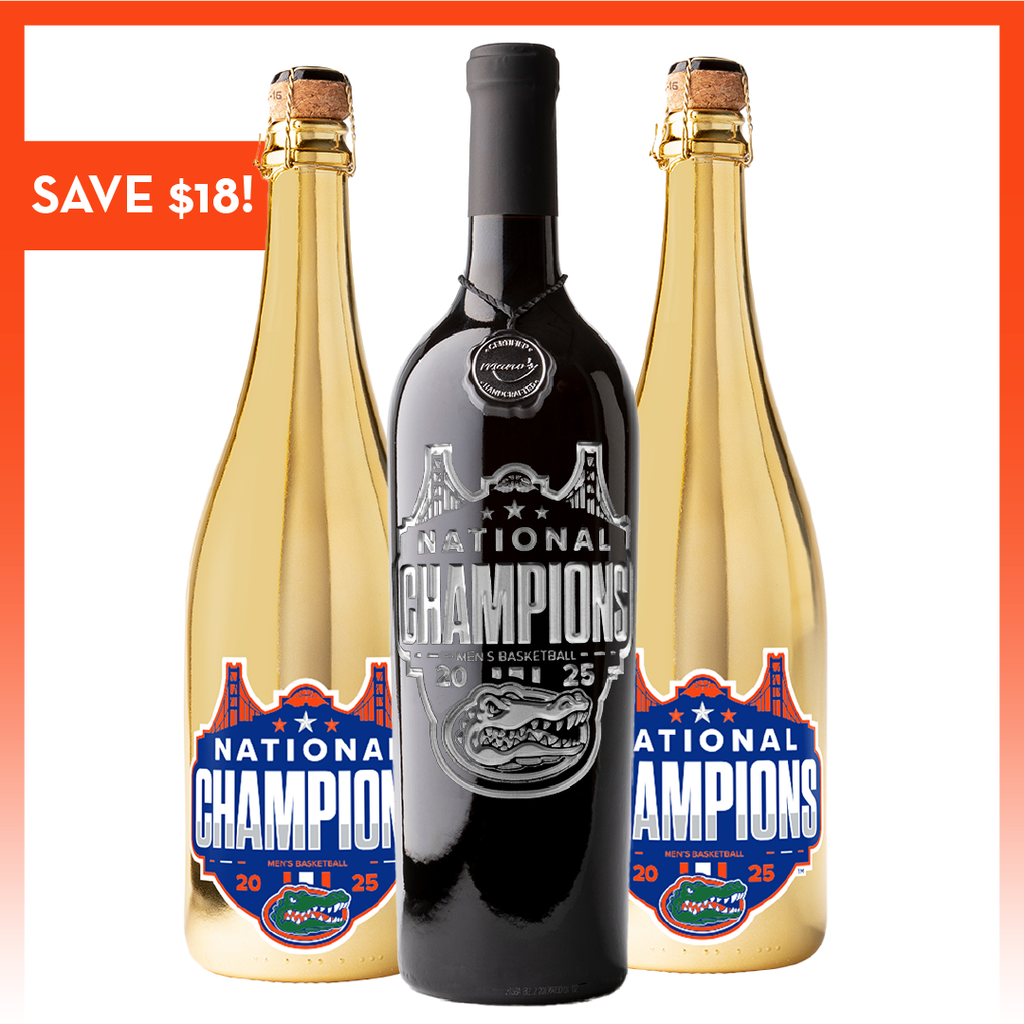 Order the University of Florida 2025 National Champions 3 Pack bottles of wine from Mano's Wine