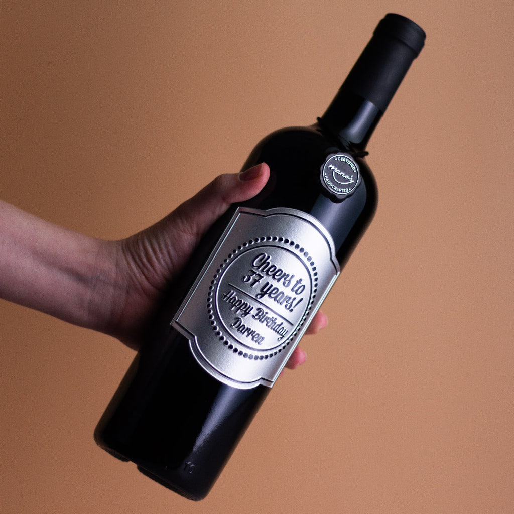 Birthday Cheers Custom Etched Wine Bottle