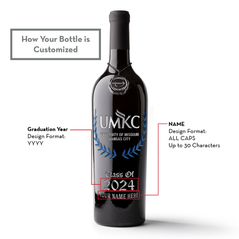 UMKC Custom Alumni Etched Wine