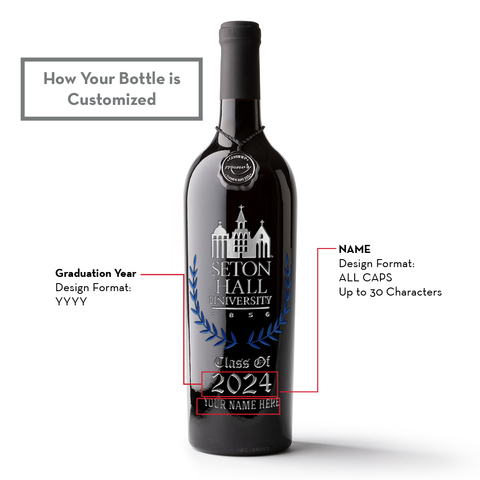 Seton Hall University Custom Alumni Etched Wine