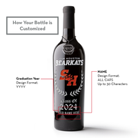 Sam Houston State University Custom Alumni Etched Wine