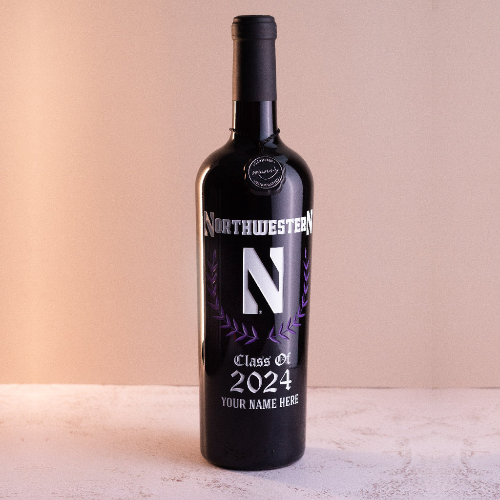 Northwestern University Custom Alumni Etched Wine