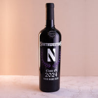Northwestern University Custom Alumni Etched Wine