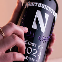 Northwestern University Custom Alumni Etched Wine