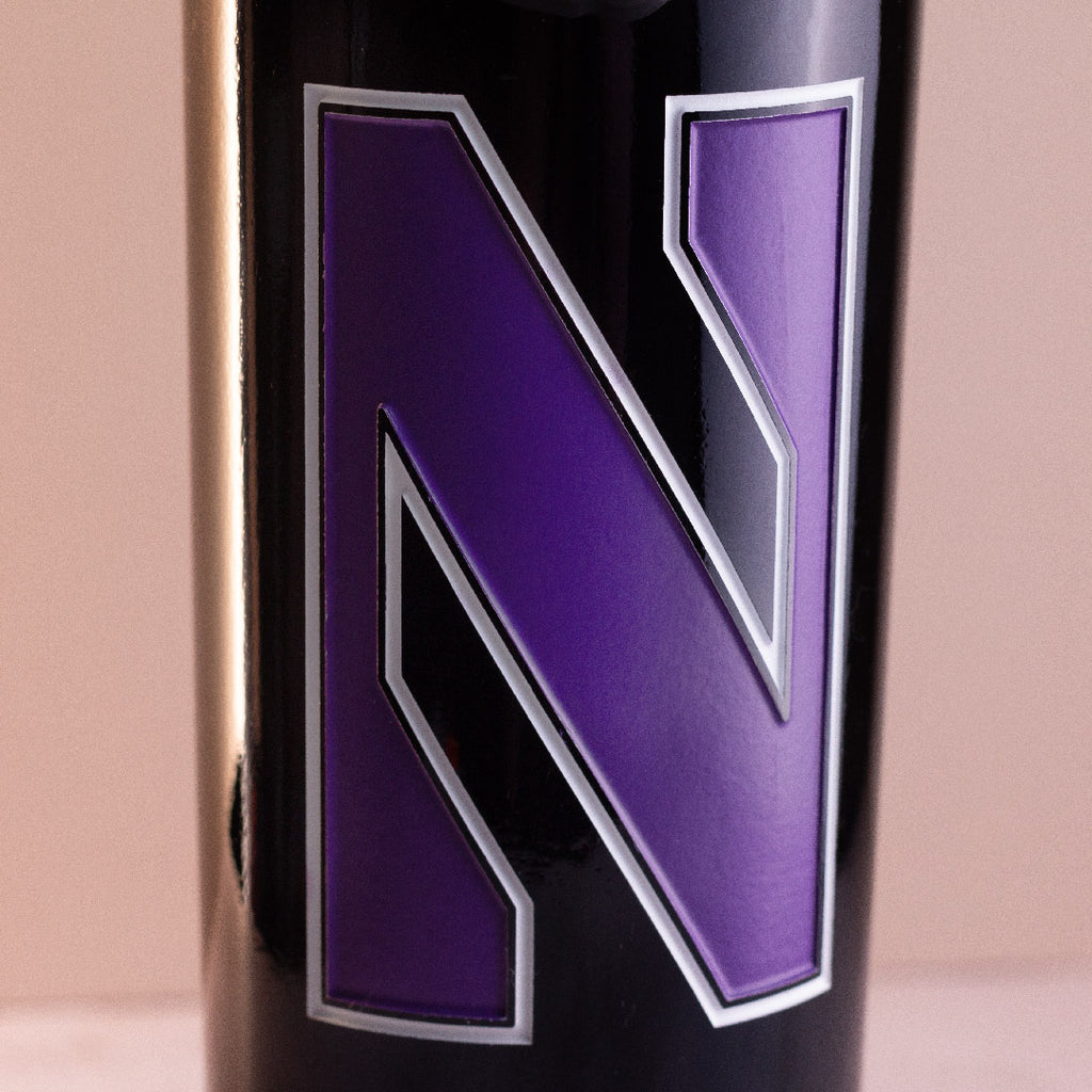 Northwestern University Logo Etched Wine