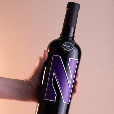 Northwestern University Logo Etched Wine