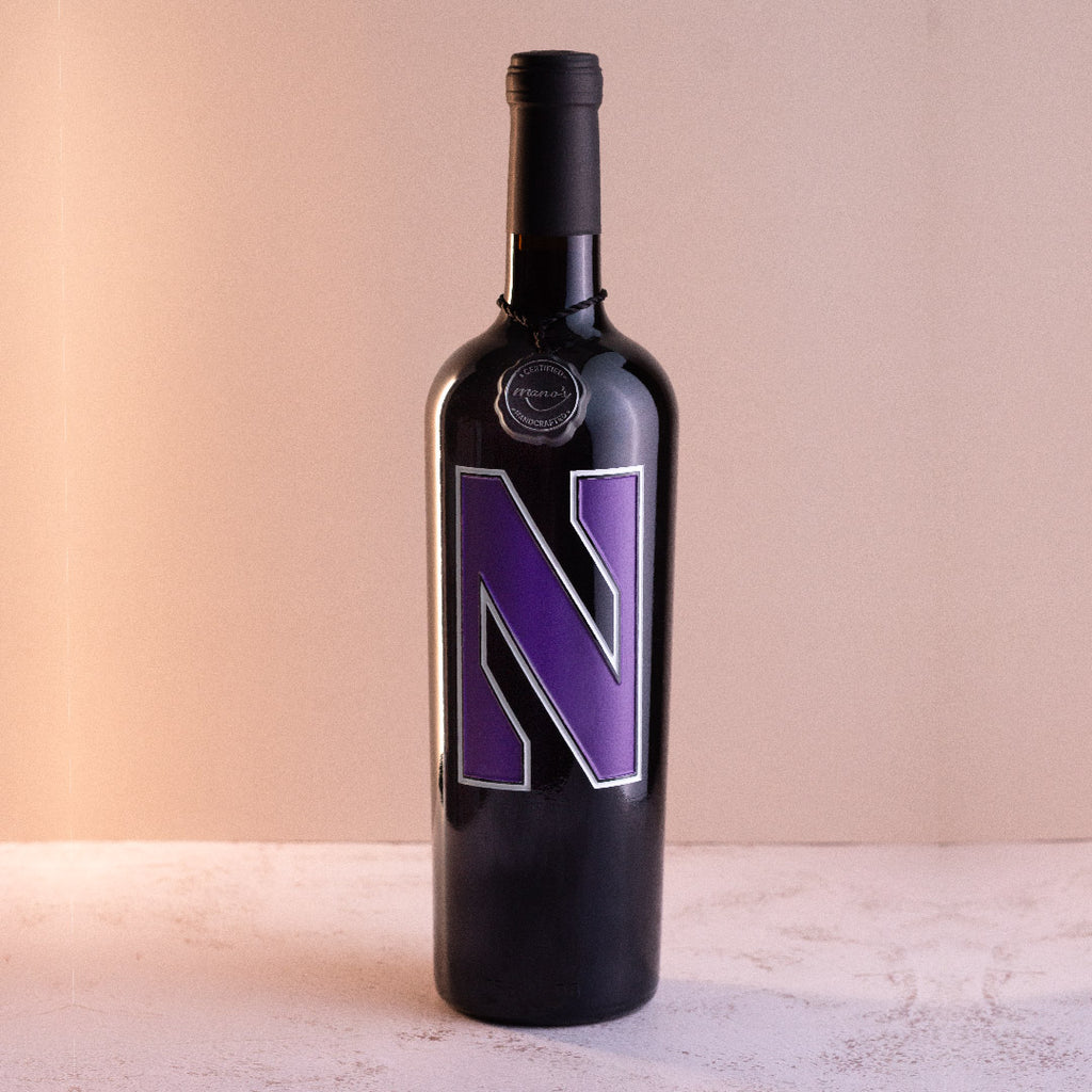 Northwestern University Logo Etched Wine
