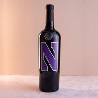 Northwestern University Logo Etched Wine