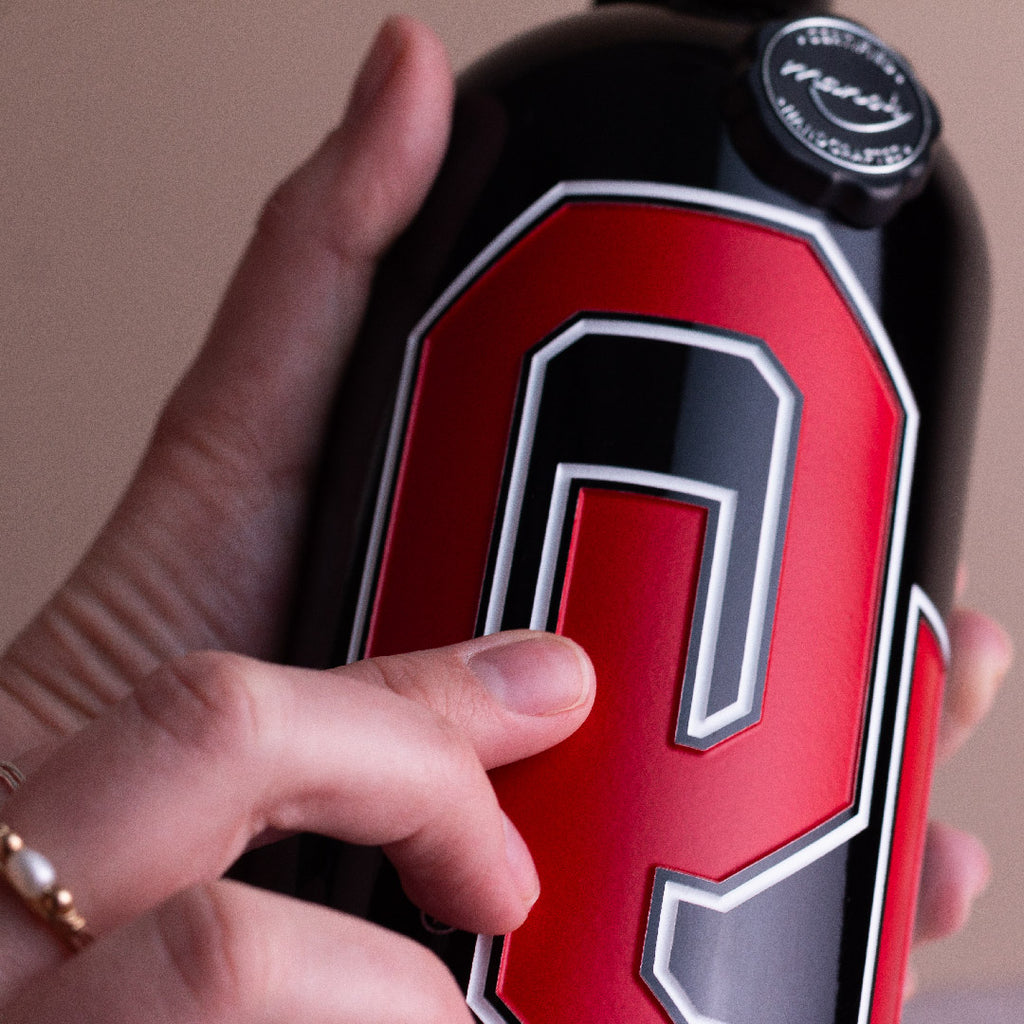 University of Oklahoma Logo Etched Wine