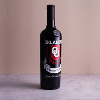 University of Oklahoma Custom Alumni Etched Wine
