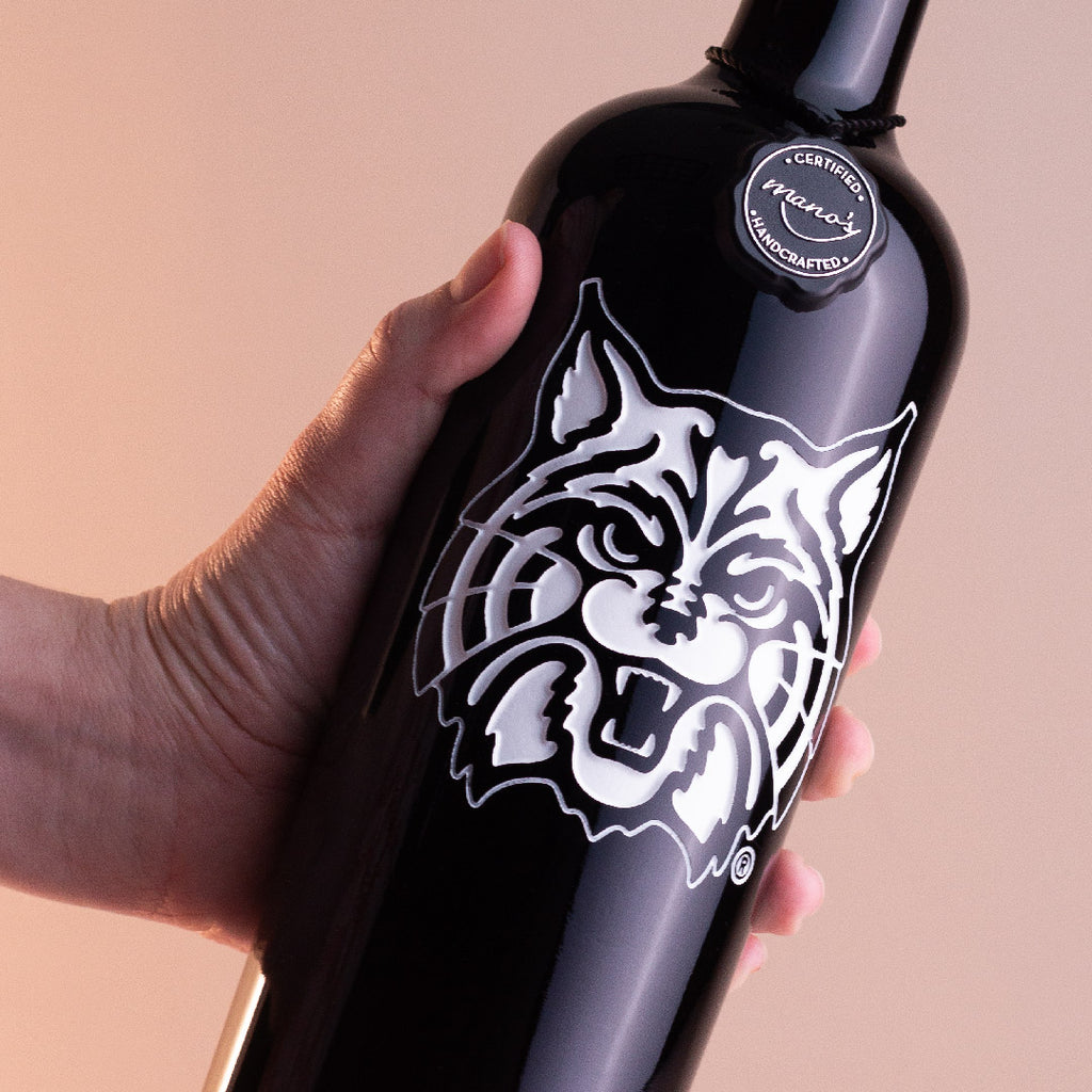 University of Arizona Wildcat Etched Wine