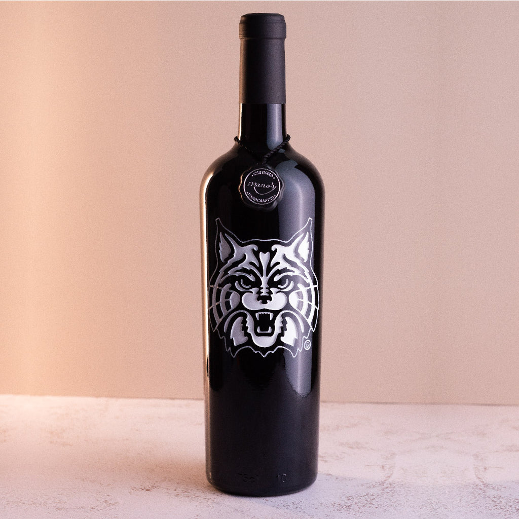 University of Arizona Wildcat Etched Wine