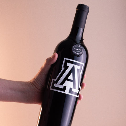 University of Arizona Logo Etched Wine