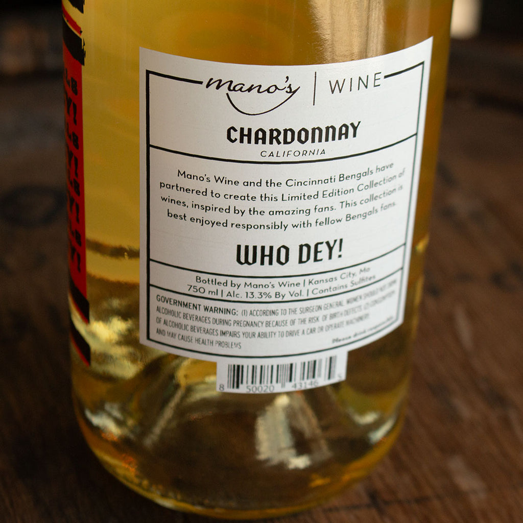 Cincinnati Bengals Who Dey! Chardonnay