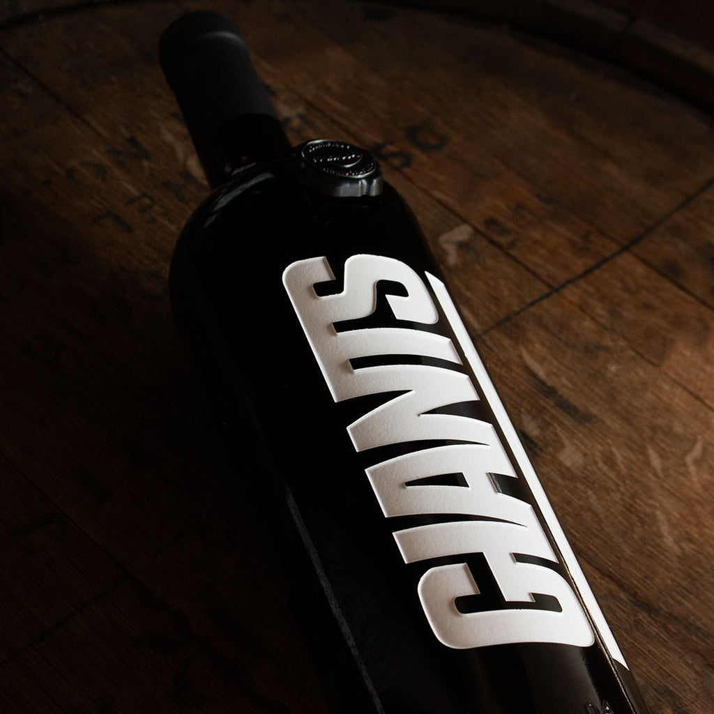 New York Giants Logo Etched Wine
