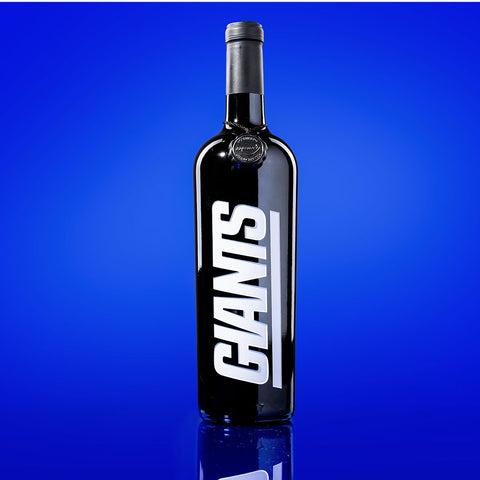 New York Giants Logo Etched Wine