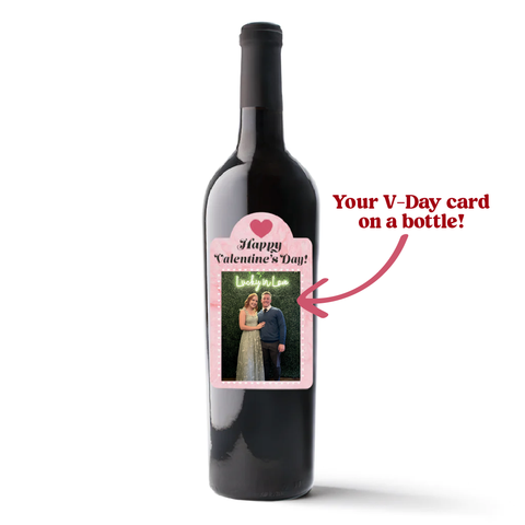 Valentines Custom Photo Label Wine