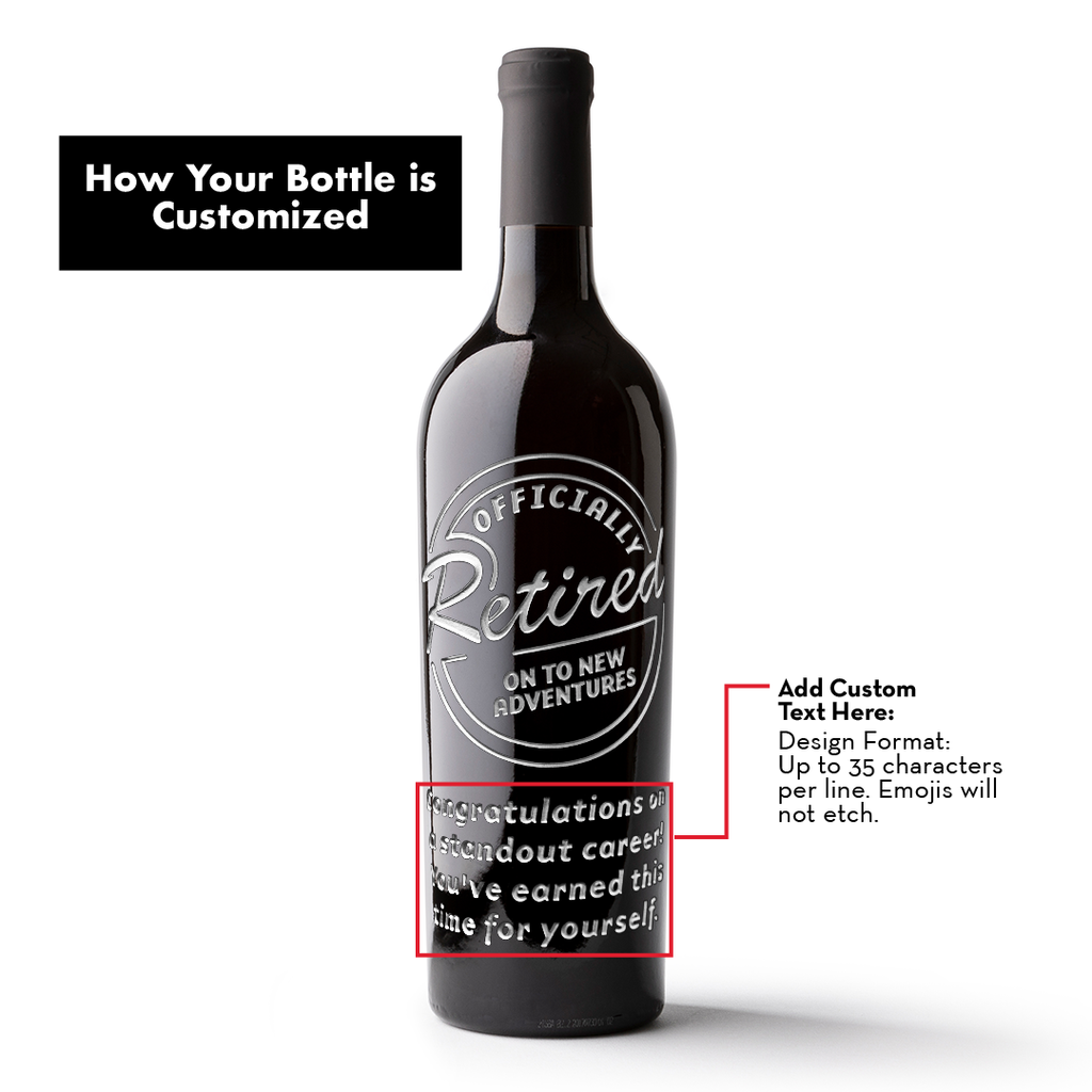 Officially Retired Stamp Custom Etched Wine