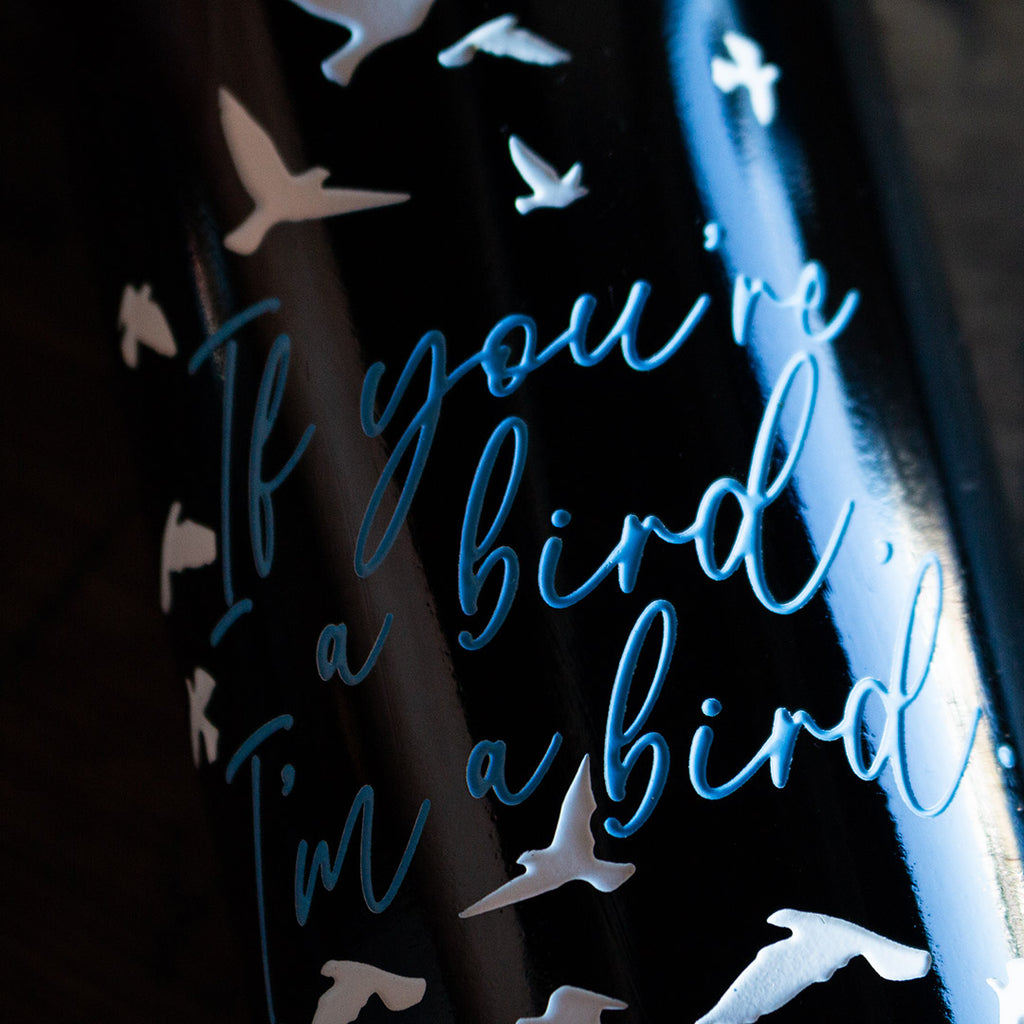 The Notebook Bird Quote Etched Wine