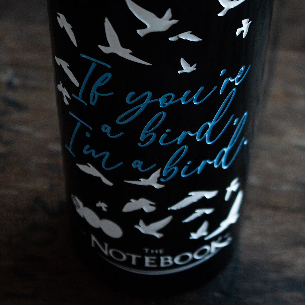 The Notebook Bird Quote Etched Wine