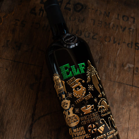 Elf Movie Icons Etched Wine