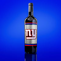 New York Giants Jersey Logo Etched Wine