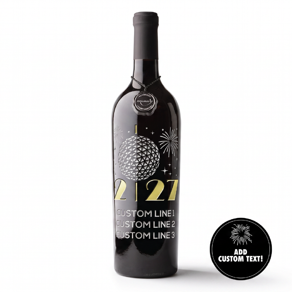 2027 Ball Drop Custom New Years Etched Wine