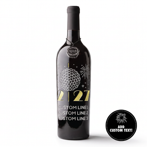 2027 Ball Drop Custom New Years Etched Wine