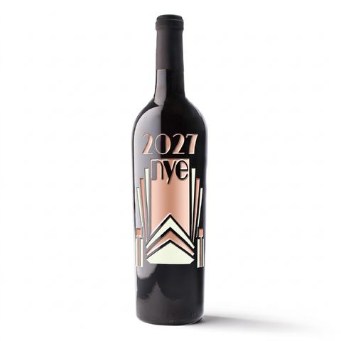Art Deco New Years Eve 2027 Etched Wine