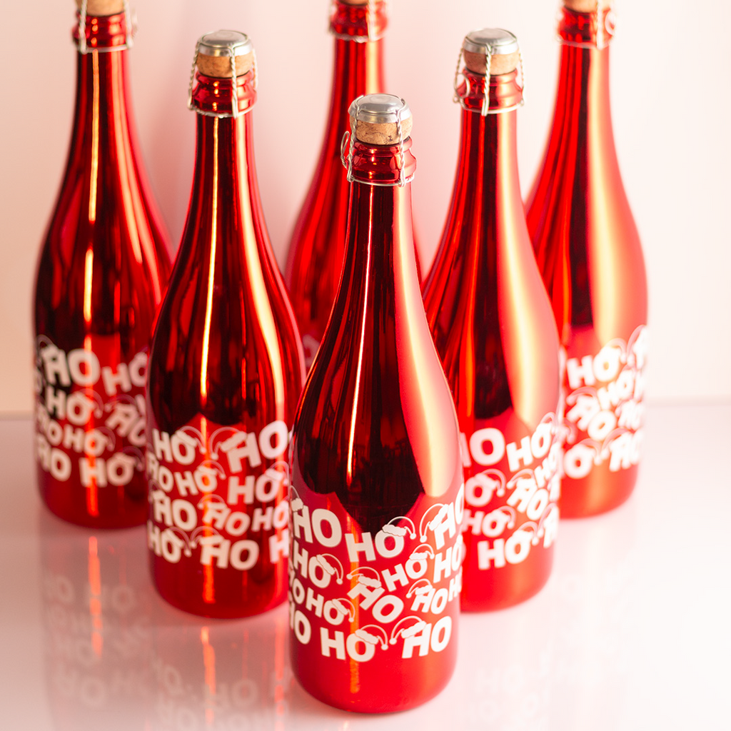 HO HO HO Metallic Red Bubbly Party Pack