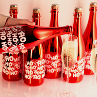 Ho Ho Ho Metallic Red Bubbly