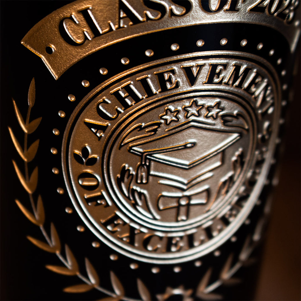 Custom Graduation Laurel Etched Wine