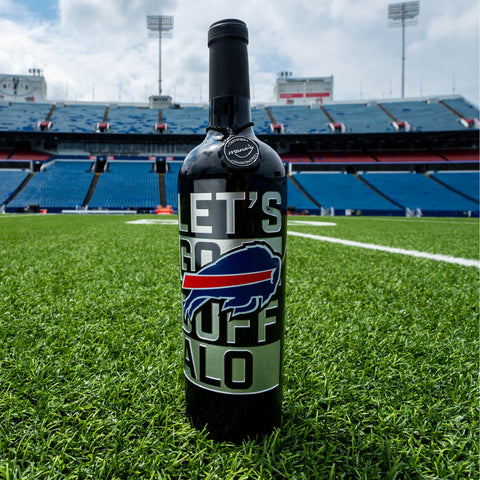 Buffalo Bills Let's Go Etched Cabernet Sauvignon