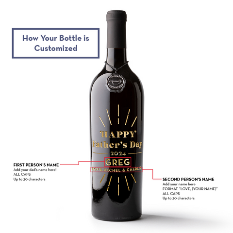 Custom Father's Day Etched Wine