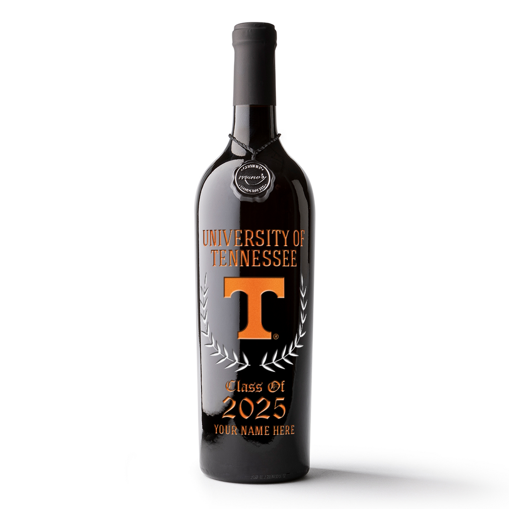 University of Tennessee Custom Alumni Etched Wine