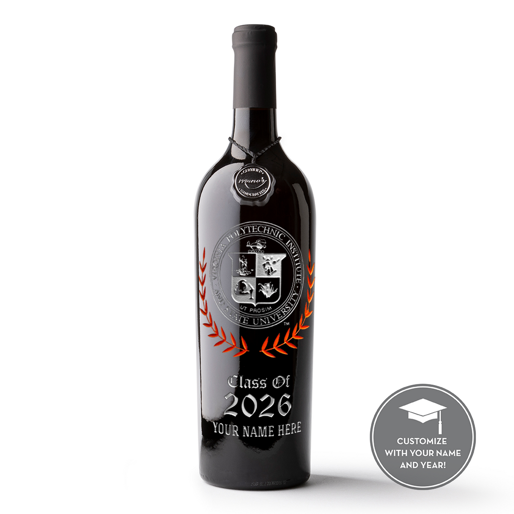 Virginia Tech Custom Alumni Etched Wine