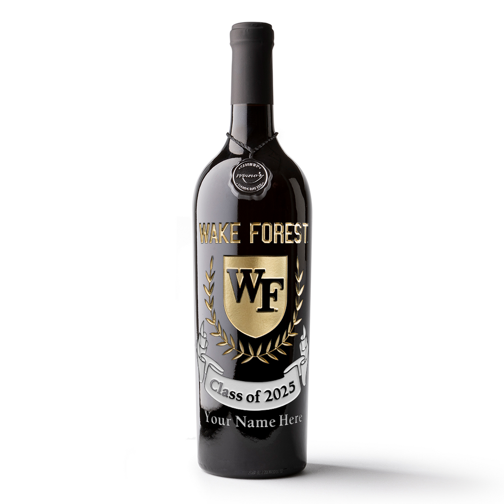 Wake Forest University Custom Alumni Etched Wine Bottle