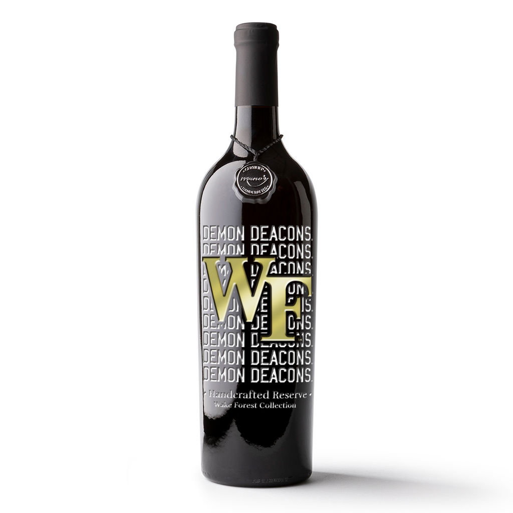 Wake Forest Demon Deacons Etched Wine Bottle