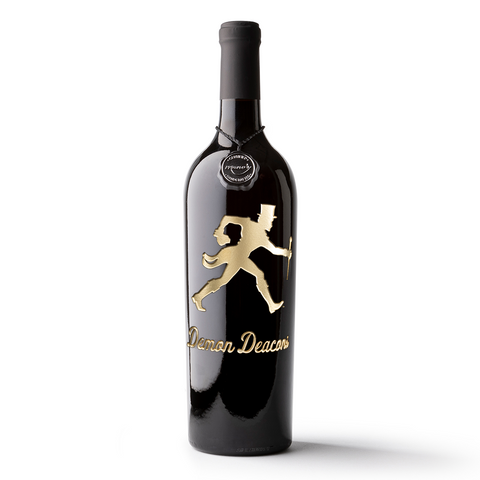 Wake Forest Deacon Silhouette Etched Wine Bottle
