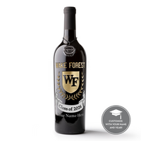 Wake Forest University Custom Alumni Etched Wine Bottle