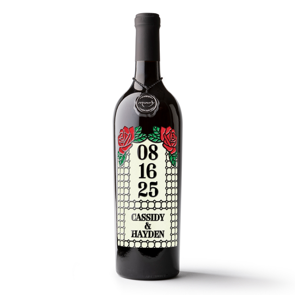 Stained Glass Custom Etched Wine